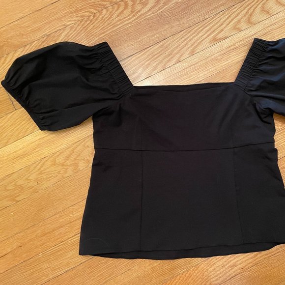 NWOT Designer 5 a 7 Cinq a Sept Black Top Women's Size M - Picture 2 of 4